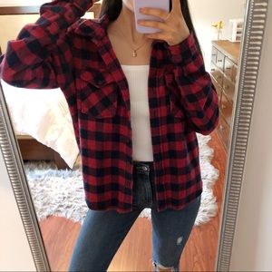 Thick Cozy Red/Navy Blue Flannel